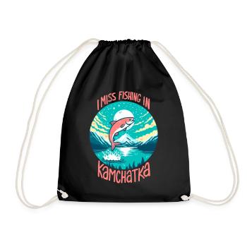 Pêche au Kamchatka - Sac de sport léger - noir - Devant
