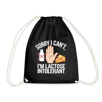 Lactose intolerance Lactose intolerant - Drawstring Bag - black - Front