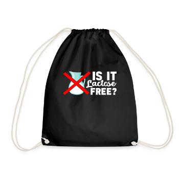 Lactose intolerance Lactose intolerant - Drawstring Bag - black - Front