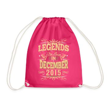 Dezember 2015 Geburtstag Legende - Turnbeutel - Fuchsia - Vorne