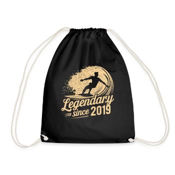 Légendaire depuis 2019 Anniversaire Surfeur - Sac de sport léger - noir - Devant