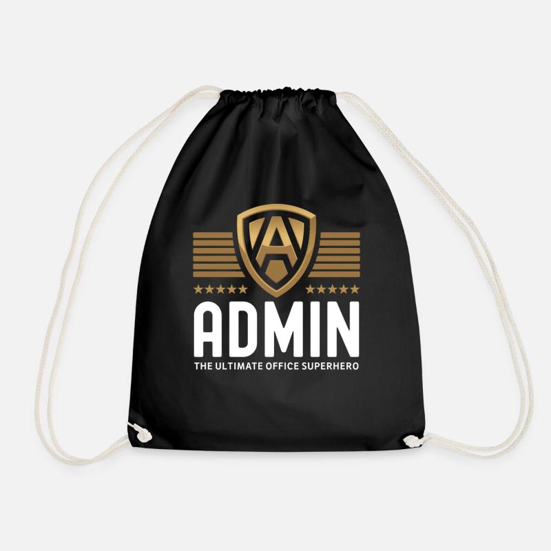 "Admin - The Ultimate Office Superhero" Büro Held - Turnbeutel - Schwarz