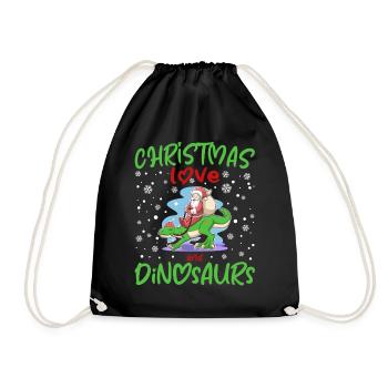 Dino Garçon Garçon Enfants Noël Amour Dinosaure - Sac de sport léger - noir - Devant