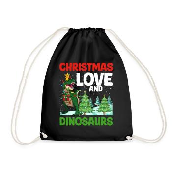 Dino Garçon Garçon Enfants Noël Amour Dinosaure - Sac de sport léger - noir - Devant