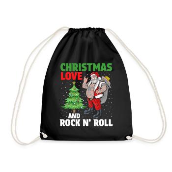 Heavy Hard Metal Weihnachten, Liebe Rock 'n' Roll - Turnbeutel - Schwarz - Vorne