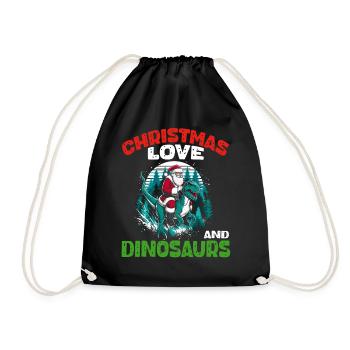 Dino Garçon Garçon Enfants Noël Amour Dinosaure - Sac de sport léger - noir - Devant