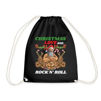 Heavy Hard Metal Weihnachten, Liebe Rock 'n' Roll - Turnbeutel - Schwarz - Vorne