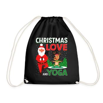 Yogini Yoga Meditation Weihnachten, Liebe und Yoga - Turnbeutel - Schwarz - Vorne