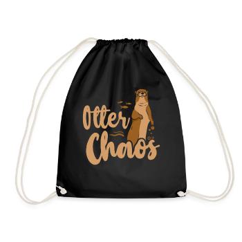 Otter Pun Otter Chaos - Drawstring Bag - black - Front
