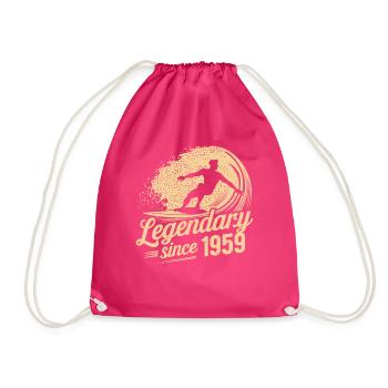 Legendary since 1959 Birthday Surfer - Drawstring Bag - fuchsia - Front