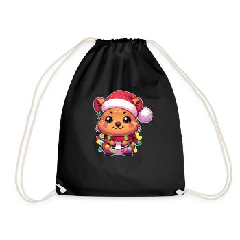 Chapeau de Noël Noël Fées Lumières Quokka - Sac de sport léger - noir - Devant