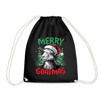 Joyeux Goatmas Drôle Chèvres Noël - Sac de sport léger - noir - Devant