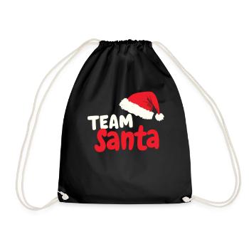 Team Santa Weihnachtsmann Weihnachten Santa Claus - Turnbeutel - Schwarz - Vorne