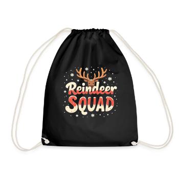 Reindeer Squad Reindeer Christmas Reindeer Xmas - Drawstring Bag - black - Front
