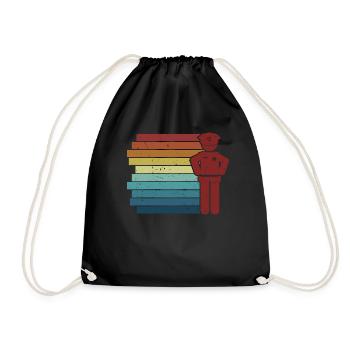 Retro Prison Guard Police Officer Corrections - Drawstring Bag - black - Front