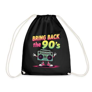 Bring Back the 90's Retro Boombox 90s - Drawstring Bag - black - Front