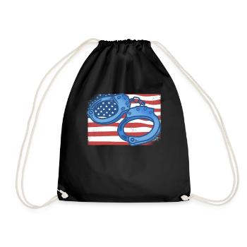 Korrekturen der amerikanischen Flagge des Justizvollzugsbeamten - Turnbeutel - Schwarz - Vorne
