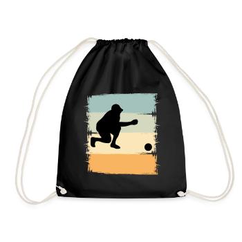 Boule Boccia Boule player - Drawstring Bag - black - Front