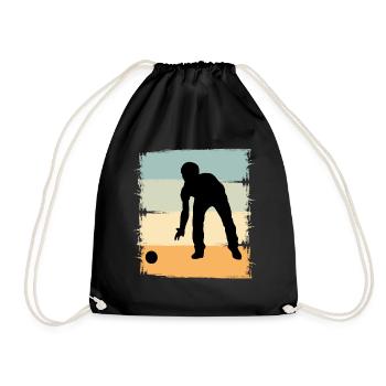 Boule Boccia Boule player - Drawstring Bag - black - Front