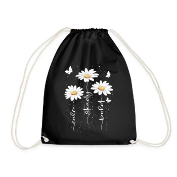 Summer Flowers Flower Inspiration Motivational Saying - Drawstring Bag - black - Front