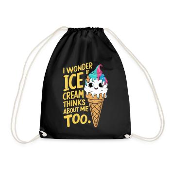 Je me demande si Frozen Cream ne pense pas à moi trop drôle - Sac de sport léger - noir - Devant