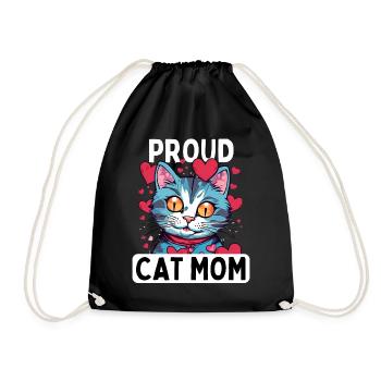 fier amoureux des chats chaton chat maman avec cœur - Sac de sport léger - noir - Devant