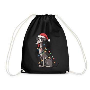Italian Greyhound Christmas Lights Xmas Dogs Gifts - Drawstring Bag - black - Front