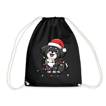 Japonais Chin Noël Lumières Noël Chiens Cadeaux - Sac de sport léger - noir - Devant