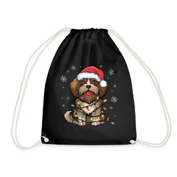 Lumières de Noël Havanais Noël Chiens Cadeaux - Sac de sport léger - noir - Devant