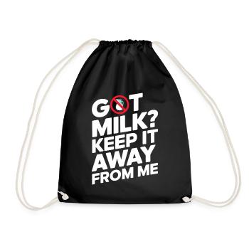 Lactose intolerance Lactose intolerant - Drawstring Bag - black - Front
