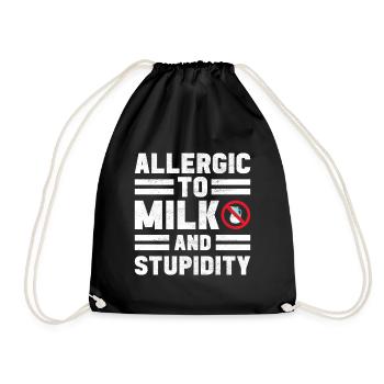 Lactose intolerance Lactose intolerant - Drawstring Bag - black - Front