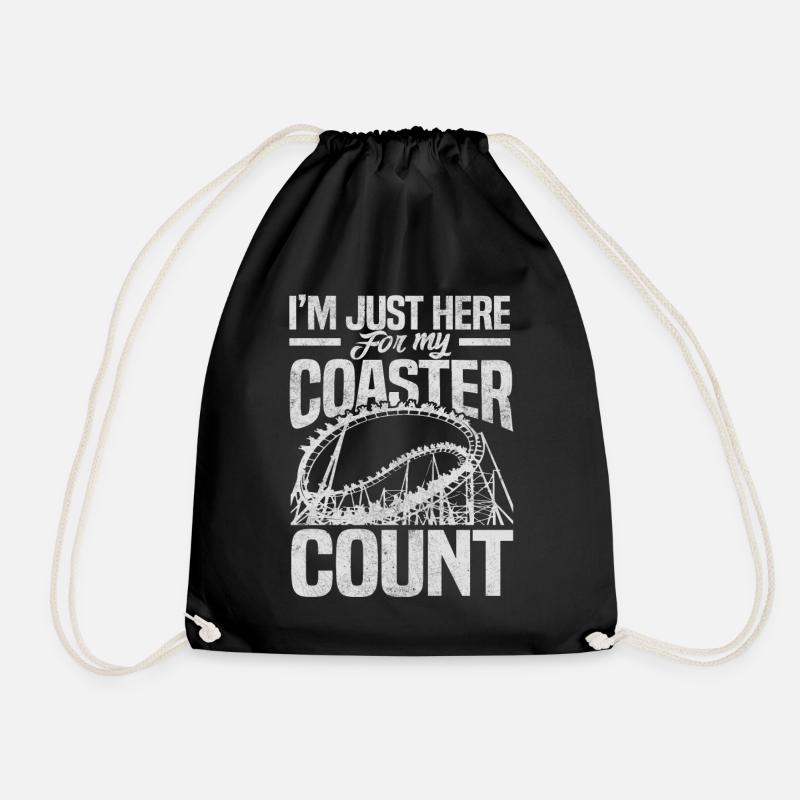 Vintage Rollercoaster Crew I Family Roller Coaster - Drawstring Bag - black