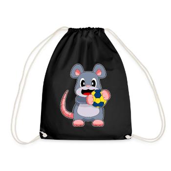 Mouse Handball Player Handball - Drawstring Bag - black - Front