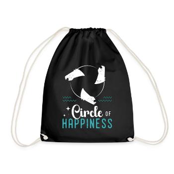 Manta Rays Circle Of Happiness Marine Biology - Turnbeutel - Schwarz - Vorne