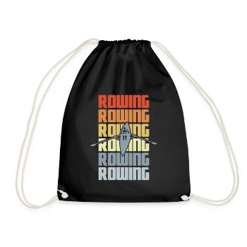 Vintage Rowing - Drawstring Bag - black - Front