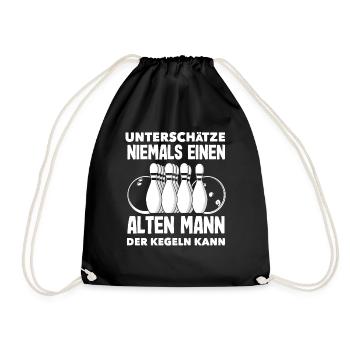 Never underestimate an old man of skittles - Drawstring Bag - black - Front