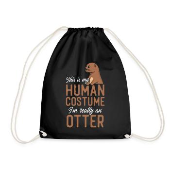 Otter This Is My Human Costume I'm - Drawstring Bag - black - Front