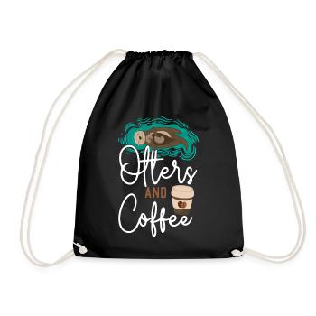 Otter Coffee Otters And Coffee - Drawstring Bag - black - Front