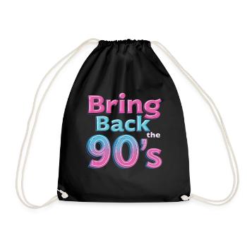 Bring Back the 90's Retro Boombox 90s - Drawstring Bag - black - Front