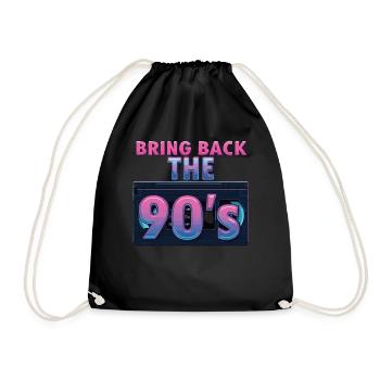 Bring Back the 90's Retro Boombox 90s - Drawstring Bag - black - Front