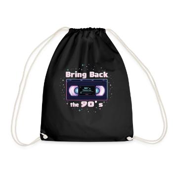 Bring Back the 90's Retro Boombox 90s - Drawstring Bag - black - Front