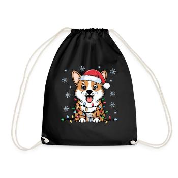 Pembroke Welsh Corgi Noël Lumières Noël Chiens - Sac de sport léger - noir - Devant