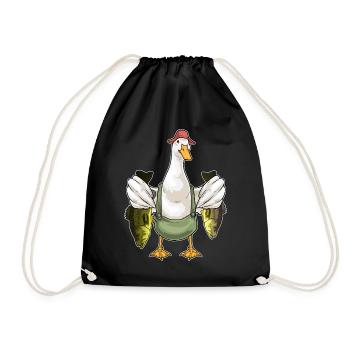 Pêche au canard pêcheur - Sac de sport léger - noir - Devant