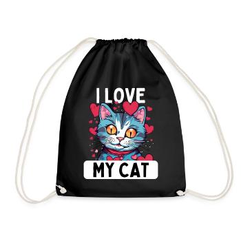 Chat chaton chat amoureux des chats drôle j’adore mon - Sac de sport léger - noir - Devant