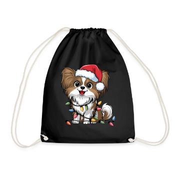 Papillon Lumières de Noël Noël Chiens Cadeaux - Sac de sport léger - noir - Devant
