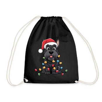 Scottish Terrier Noël Lumières Noël Chiens Cadeaux - Sac de sport léger - noir - Devant