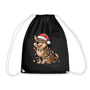 Suédois Vallhund Lumières de Noël Noël Chiens Cadeaux - Sac de sport léger - noir - Devant