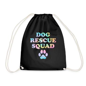 Dog Rescue Squad Hund Tie Dye Tieraktivist - Turnbeutel - Schwarz - Vorne