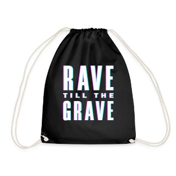 Techno Lover Rave Till The Grave - Turnbeutel - Schwarz - Vorne