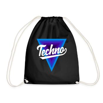 Techno Lover Triangle Design - Drawstring Bag - black - Front